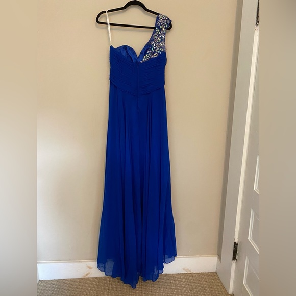 Studio 17 Royal Blue One Shoulder Dress size 8 - Picture 9 of 13